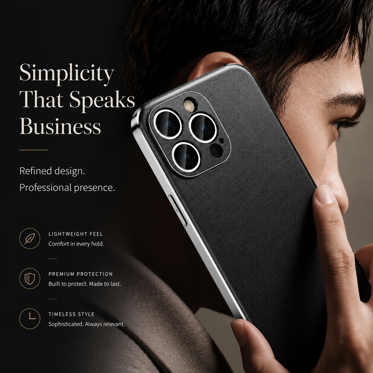 Premium iPhone Case Genuine Cowhide Leather Protective Cover Plated Metal Frame Full Camera Lens Protection Shockproof Slim Durable Wireless Charging Design