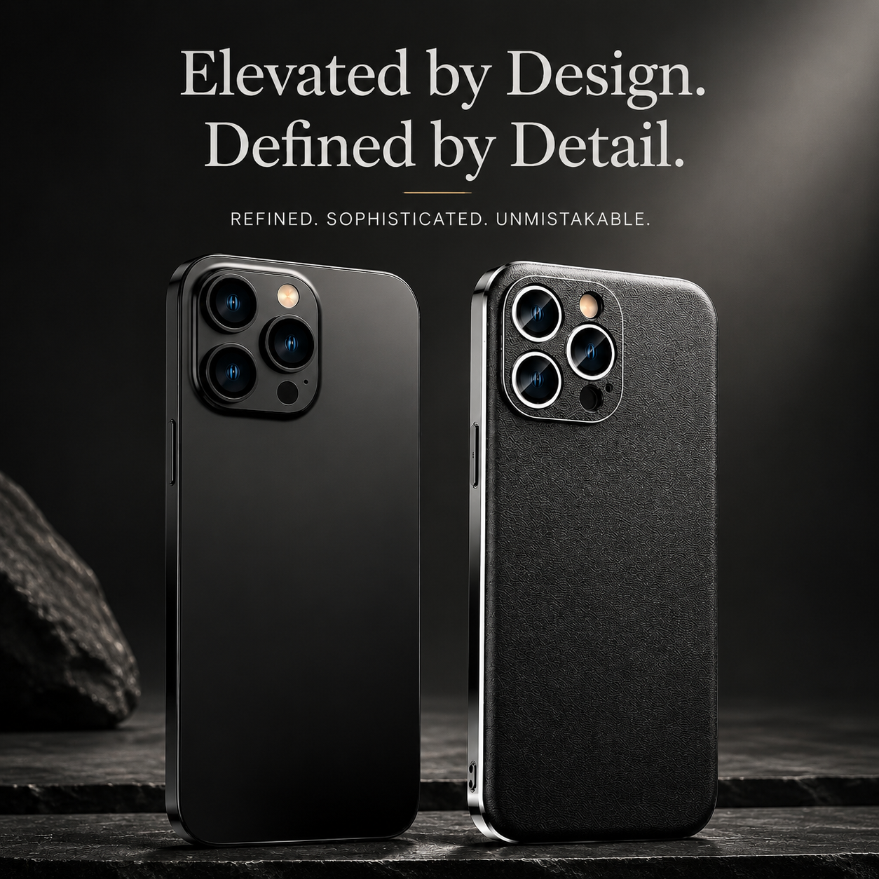 Premium iPhone Case Genuine Cowhide Leather Protective Cover Plated Metal Frame Full Camera Lens Protection Shockproof Slim Durable Wireless Charging Design