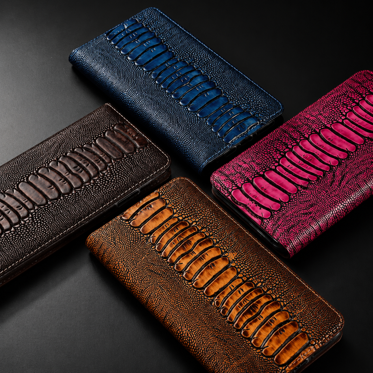 Premium iPhone Case Genuine Leather Flip Wallet Cover Card Holder Stand Magnetic Closure Shockproof Protective Case Full Coverage Slim Design