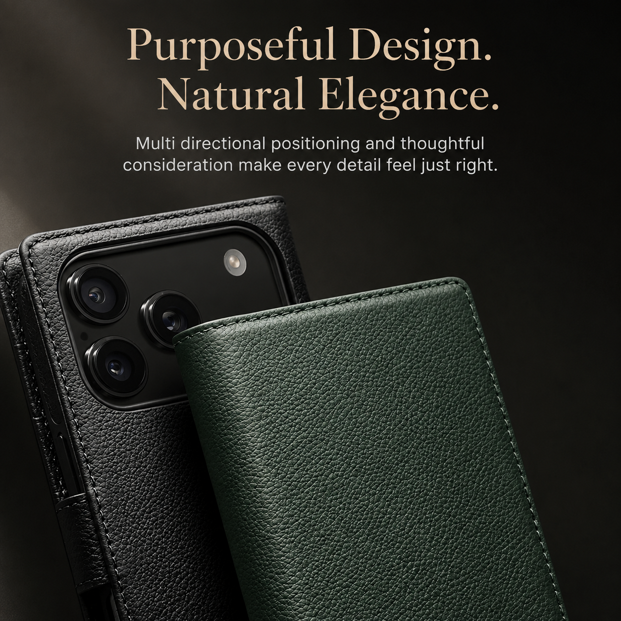 Premium iPhone Case Genuine Leather Wallet Flip Cover Card Holder Horizontal Stand Camera Lens Protection Shockproof Anti Scratch Full Coverage Design