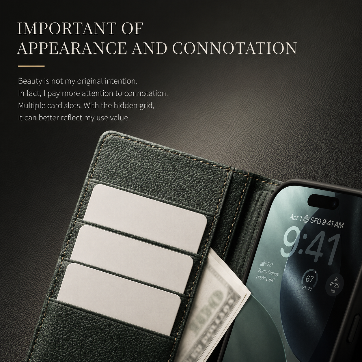 Premium iPhone Case Genuine Leather Wallet Flip Cover Card Holder Horizontal Stand Camera Lens Protection Shockproof Anti Scratch Full Coverage Design