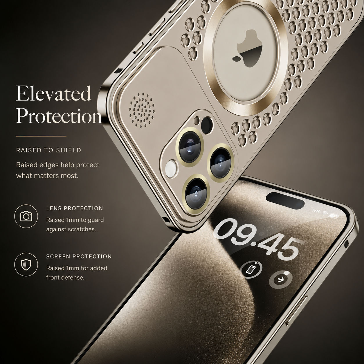Premium iPhone Case Heat Dissipation Aluminum Magnetic Cover MagSafe Compatible Camera Lens Protection Dual Layer Shockproof Scratch Resistant Design