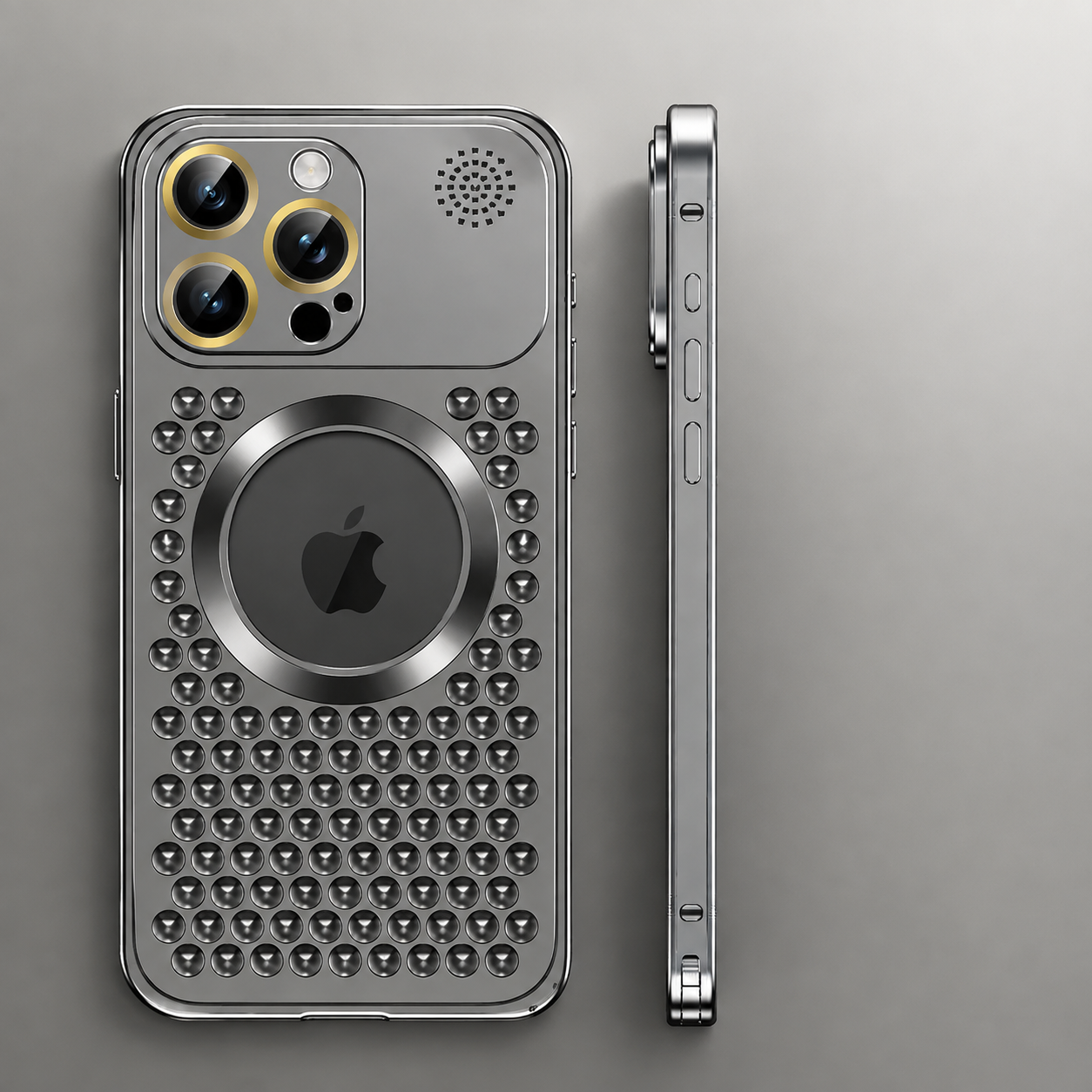 Premium iPhone Case Heat Dissipation Aluminum Magnetic Cover MagSafe Compatible Camera Lens Protection Dual Layer Shockproof Scratch Resistant Design