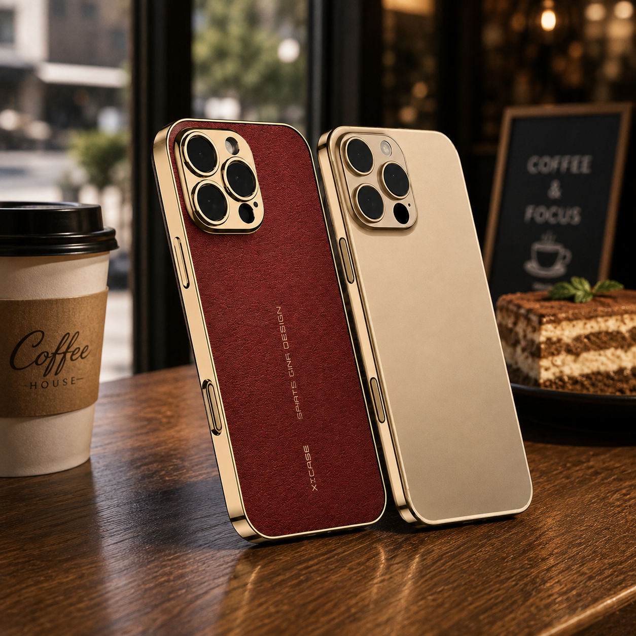 Premium iPhone Case Leather Back Cover Full Lens Protection Shockproof Anti Fingerprint Scratch Resistant Slim PC Design Protective Style