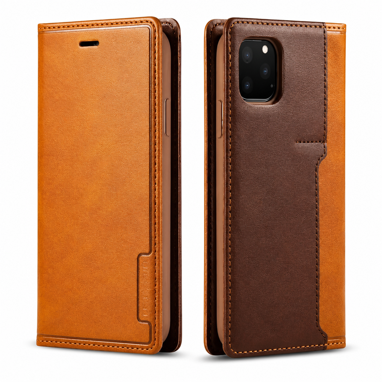 Premium iPhone Case Leather Flip Wallet Cover MagSafe Compatible PU Leather Card Holder SIM Slot Magnetic Closure Shockproof Protective Design