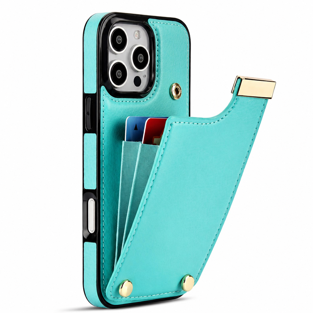 Premium iPhone Case Leather Wallet Cover Flip Card Holder Pocket Magnetic Closure Shockproof Protective Case Full Body Screen Camera Protection Slim Design