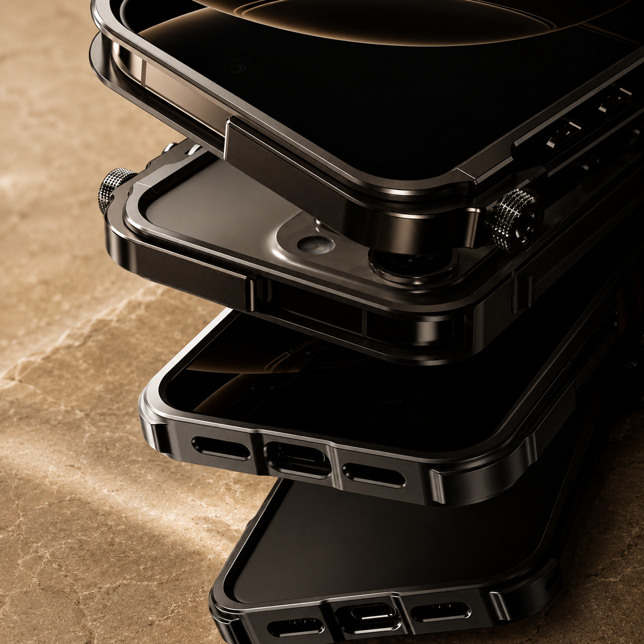 Premium iPhone Case MagSafe Compatible Aluminum Alloy Armor Frame Shockproof Protective Cover Anti Scratch Magnetic Metal Design Non Slip Grip Full Coverage