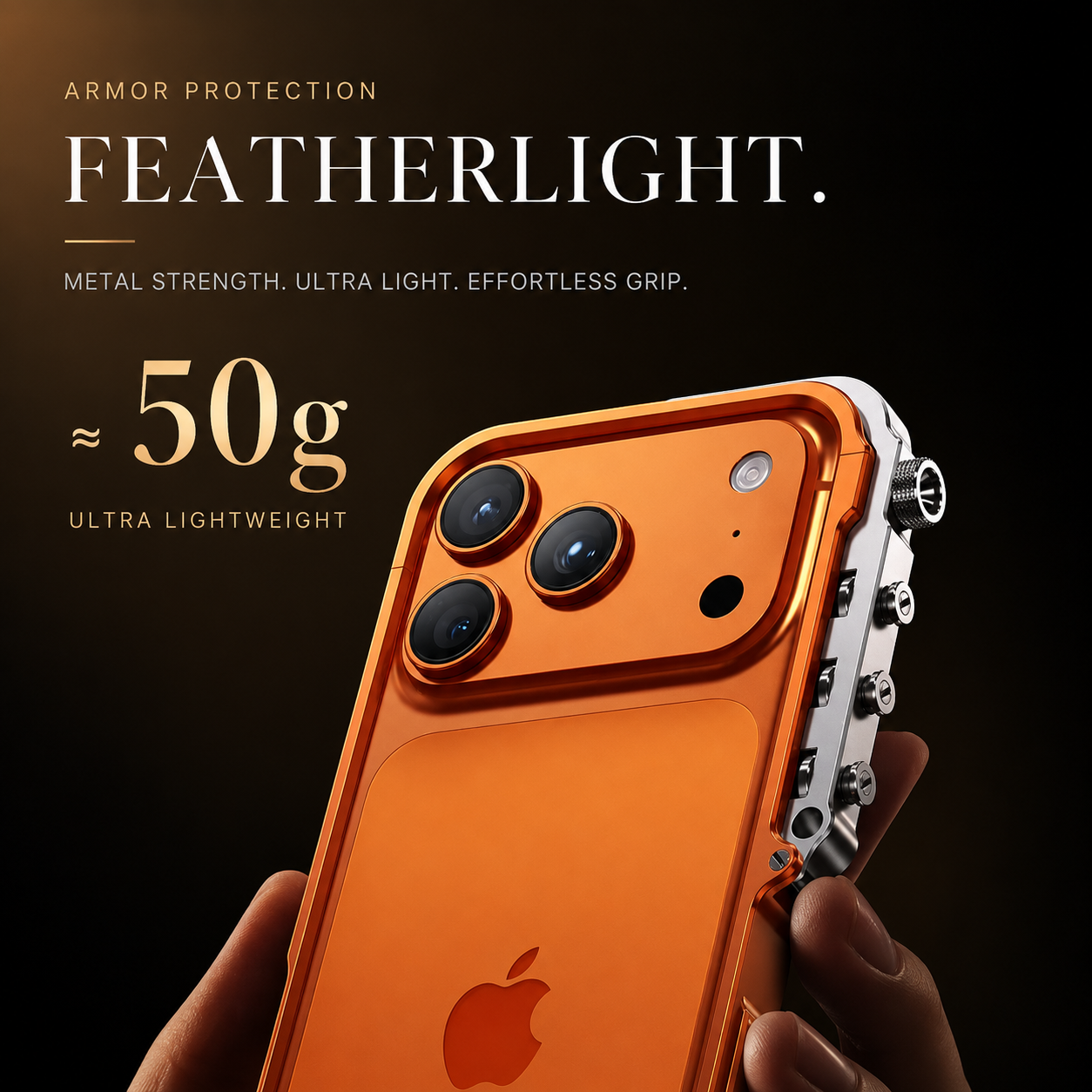 Premium iPhone Case MagSafe Compatible Aluminum Alloy Armor Frame Shockproof Protective Cover Anti Scratch Magnetic Metal Design Non Slip Grip Full Coverage