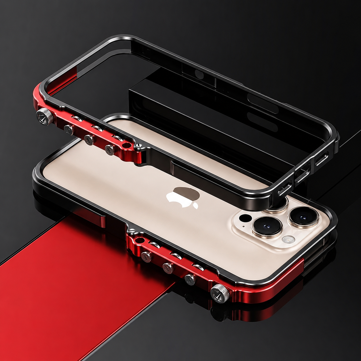 Premium iPhone Case MagSafe Compatible Aluminum Alloy Armor Frame Shockproof Protective Cover Anti Scratch Magnetic Metal Design Non Slip Grip Full Coverage