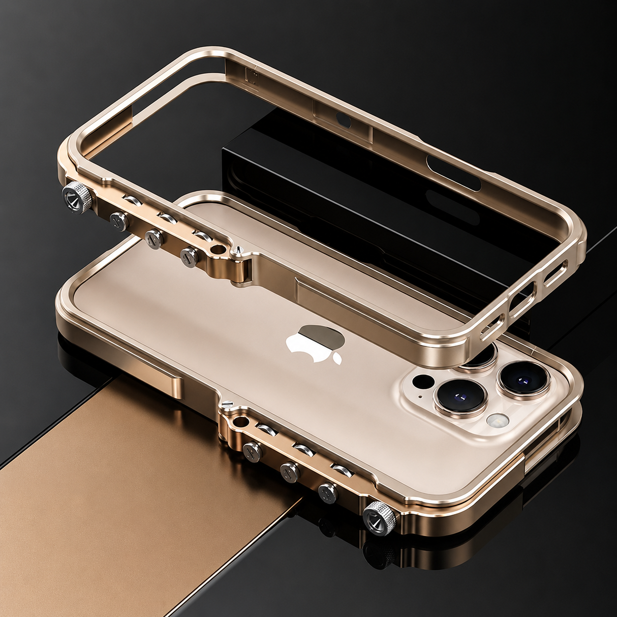 Premium iPhone Case MagSafe Compatible Aluminum Alloy Armor Frame Shockproof Protective Cover Anti Scratch Magnetic Metal Design Non Slip Grip Full Coverage