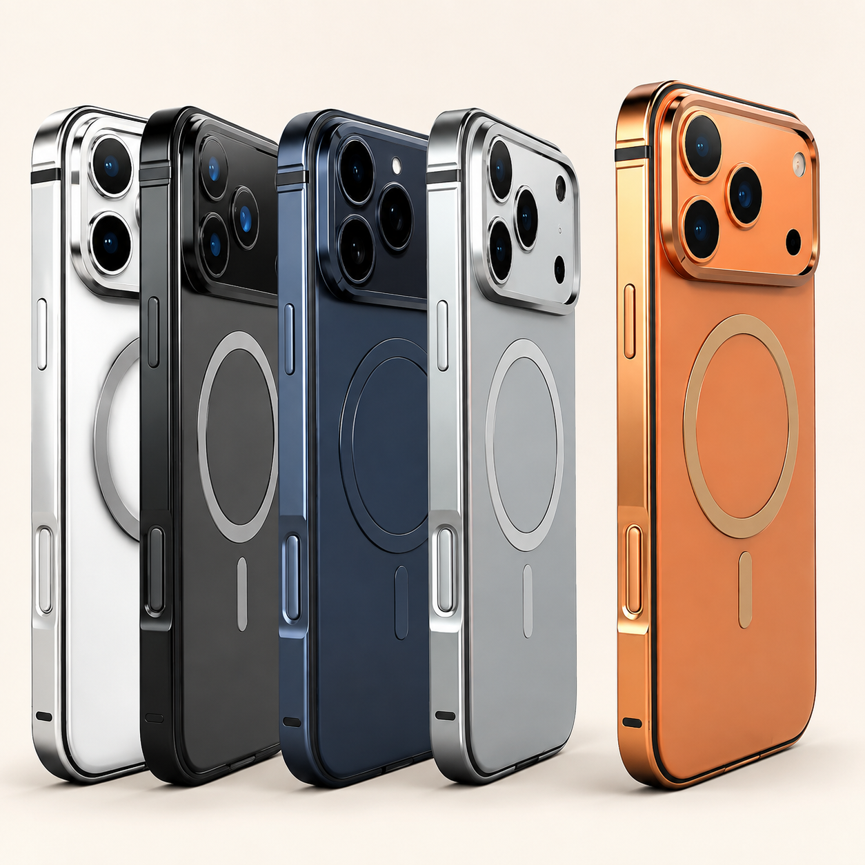 Premium iPhone Case MagSafe Compatible Aluminum Alloy Metal Frame Cover Shockproof Anti Drop Protective Design Scratch Resistant Slim Lightweight