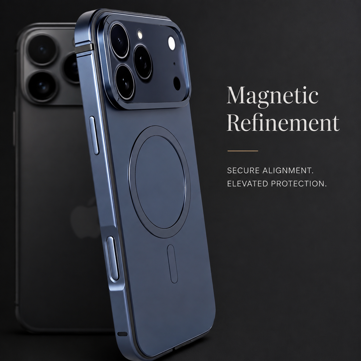 Premium iPhone Case MagSafe Compatible Aluminum Alloy Metal Frame Cover Shockproof Anti Drop Protective Design Scratch Resistant Slim Lightweight