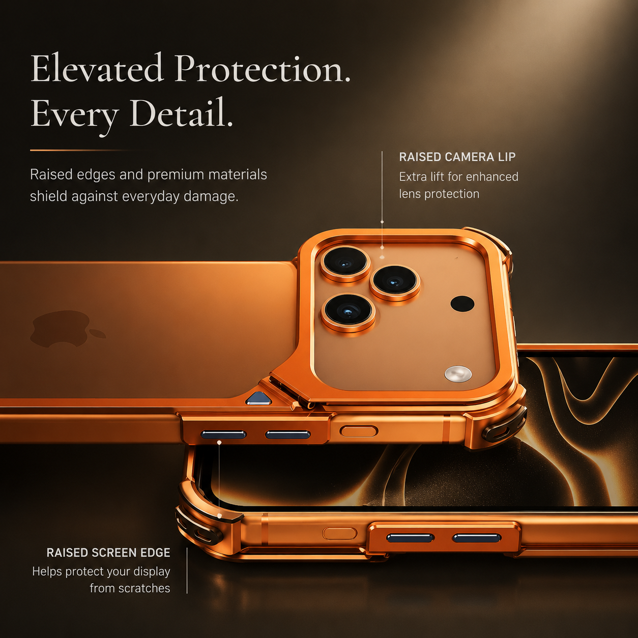 Premium iPhone Case MagSafe Compatible Aluminum Frame Protective Cover Camera Lens Protection Slim Metal Shockproof Anti Scratch Lightweight Design