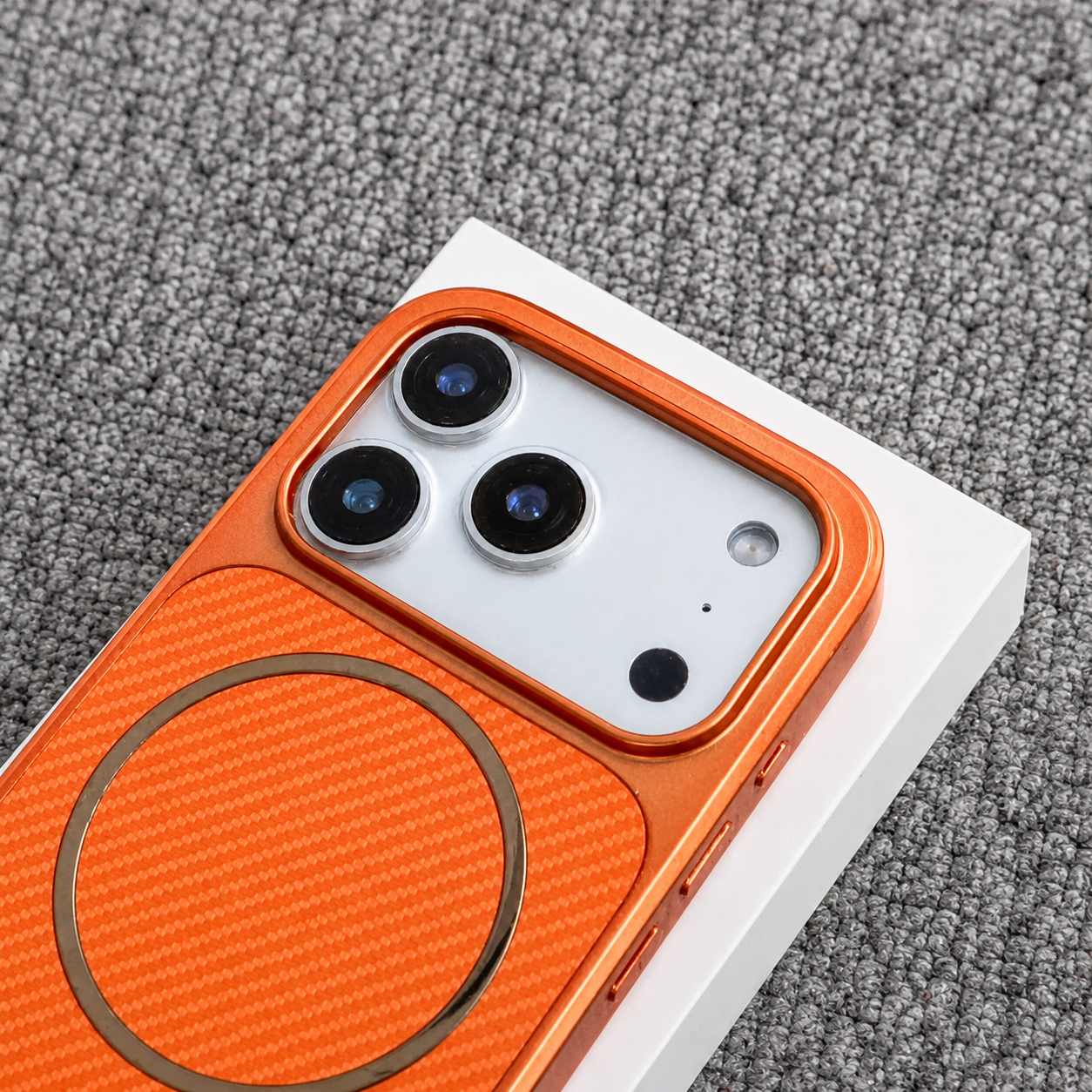 Premium iPhone Case MagSafe Compatible Carbon Fiber Protective Cover Shockproof Anti Scratch Electroplated Finish Lightweight Wireless Charging Slim Design