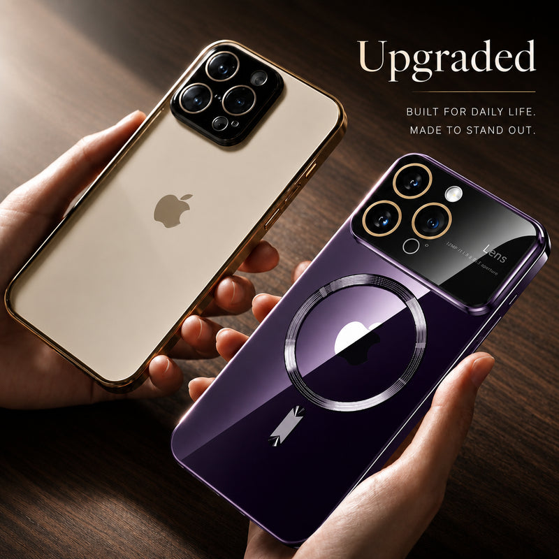 Premium iPhone Case MagSafe Compatible Clear Acrylic Protective Cover Tempered Glass Camera Lens Protection Shockproof Scratch Resistant Slim Full Coverage