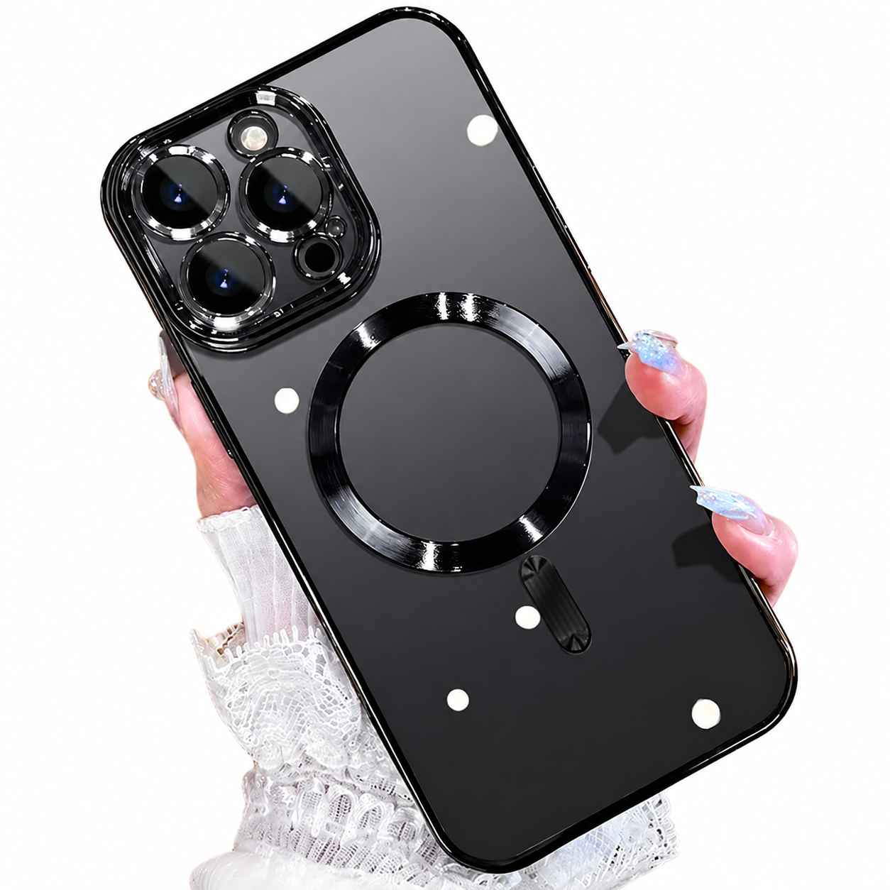 Premium iPhone Case MagSafe Compatible Clear Protective Cover Magnetic Wireless Charging Camera Lens Protection Anti Fingerprint Scratch Resistant Full Coverage