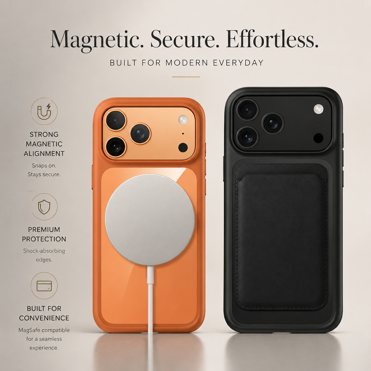 Premium iPhone Case MagSafe Compatible Clear Protective Cover Shockproof Camera Control Button Anti Scratch Transparent Back Full Coverage