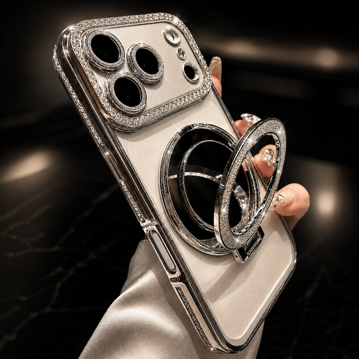 Premium iPhone Case MagSafe Compatible Diamond Mirror Glitter Protective Cover Transparent Shockproof Camera Protection Anti Scratch Slim Design