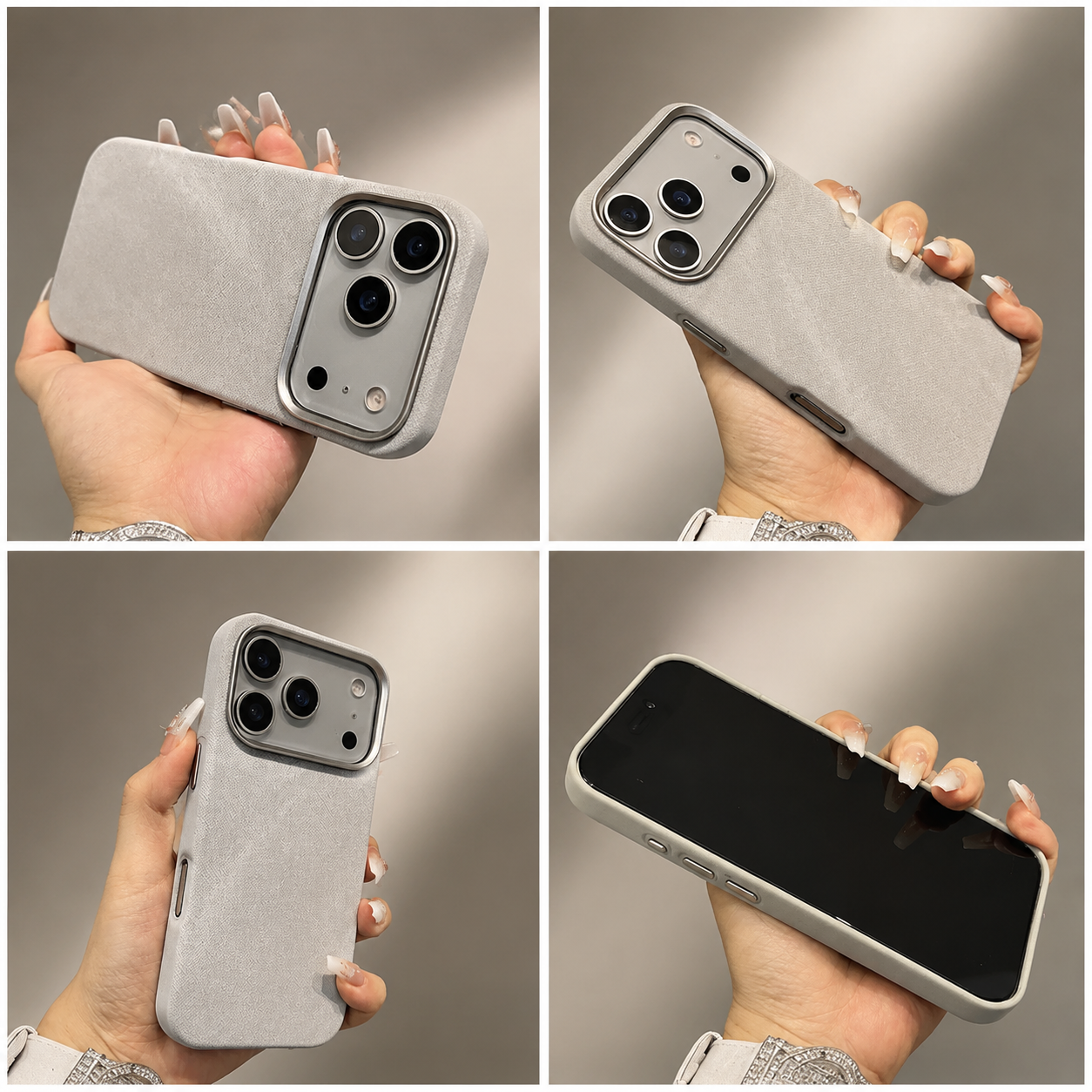 Premium iPhone Case MagSafe Compatible Fiber Leather Cover Invisible Magnetic Charging Matte Anti Fingerprint Shockproof Slim Non Slip Design