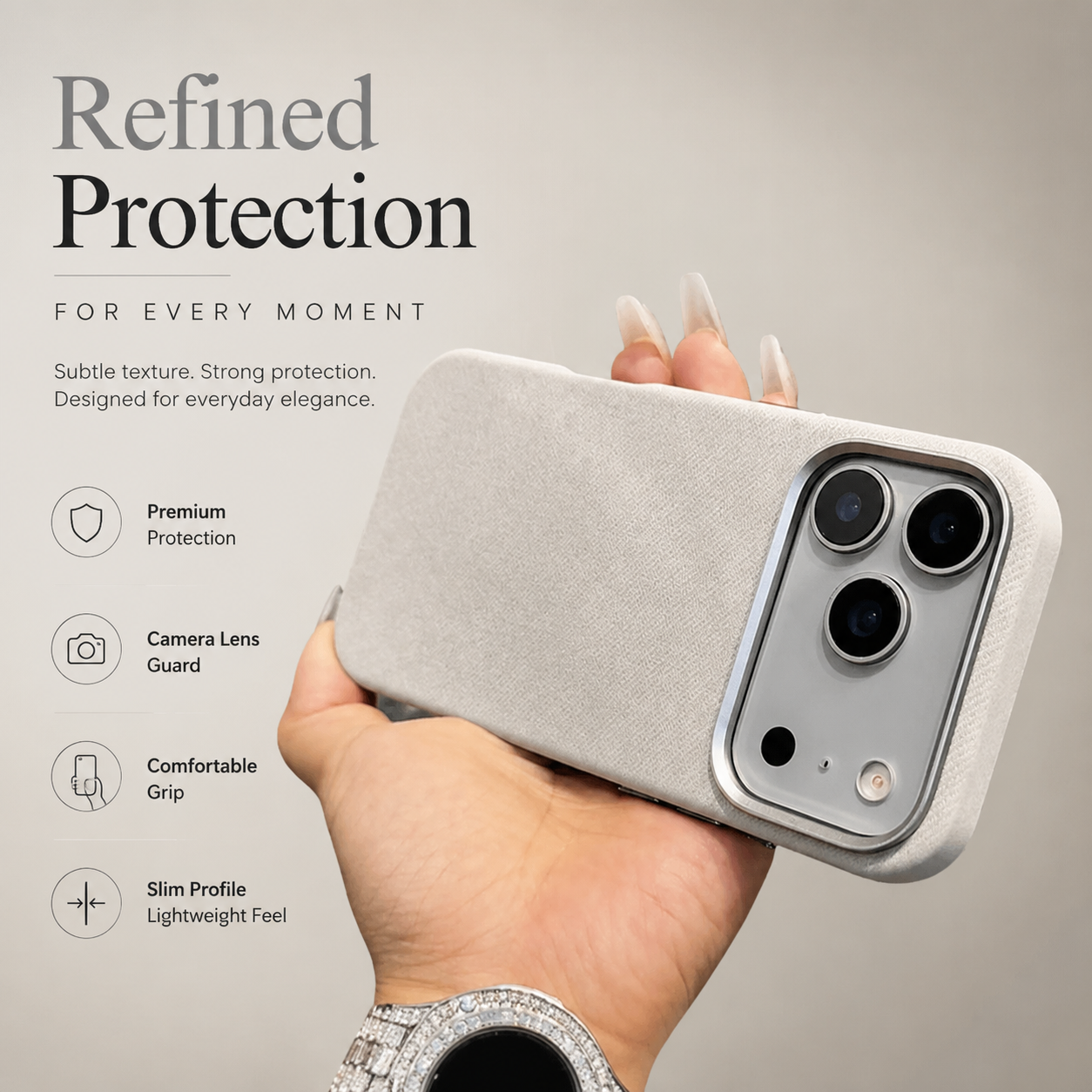 Premium iPhone Case MagSafe Compatible Fiber Leather Cover Invisible Magnetic Charging Matte Anti Fingerprint Shockproof Slim Non Slip Design