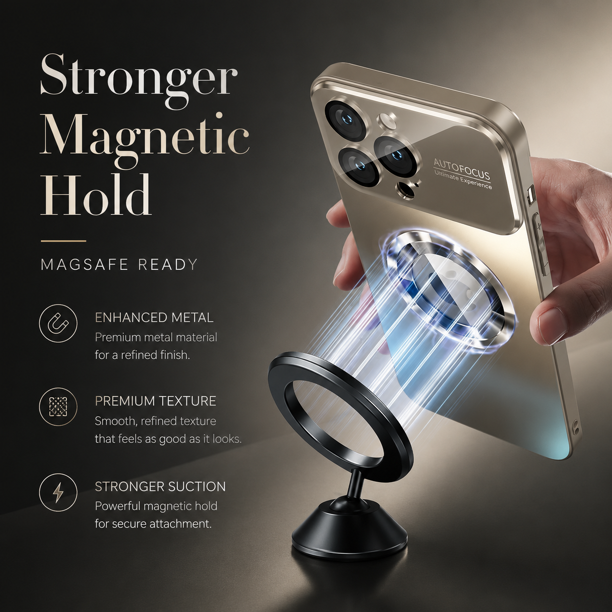Premium iPhone Case MagSafe Compatible Large Window PC TPU Cover Lens Protection Shockproof Anti Fingerprint Non Slip Half Wrapped Slim Design