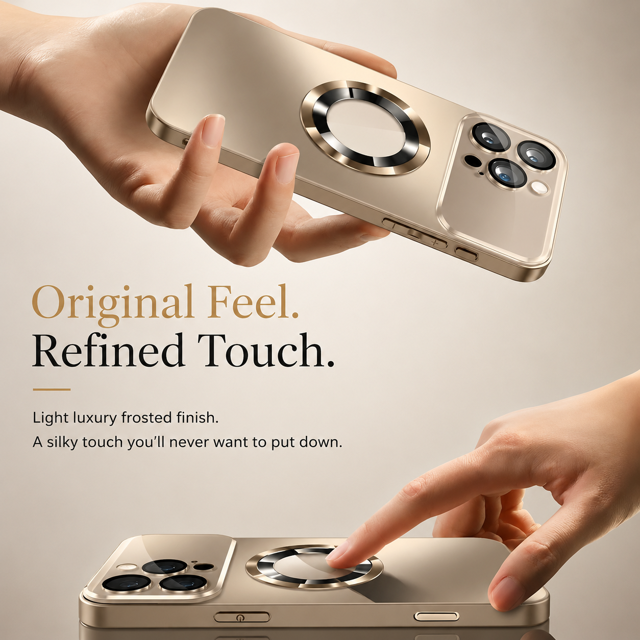Premium iPhone Case MagSafe Compatible Large Window PC TPU Cover Lens Protection Shockproof Anti Fingerprint Non Slip Half Wrapped Slim Design