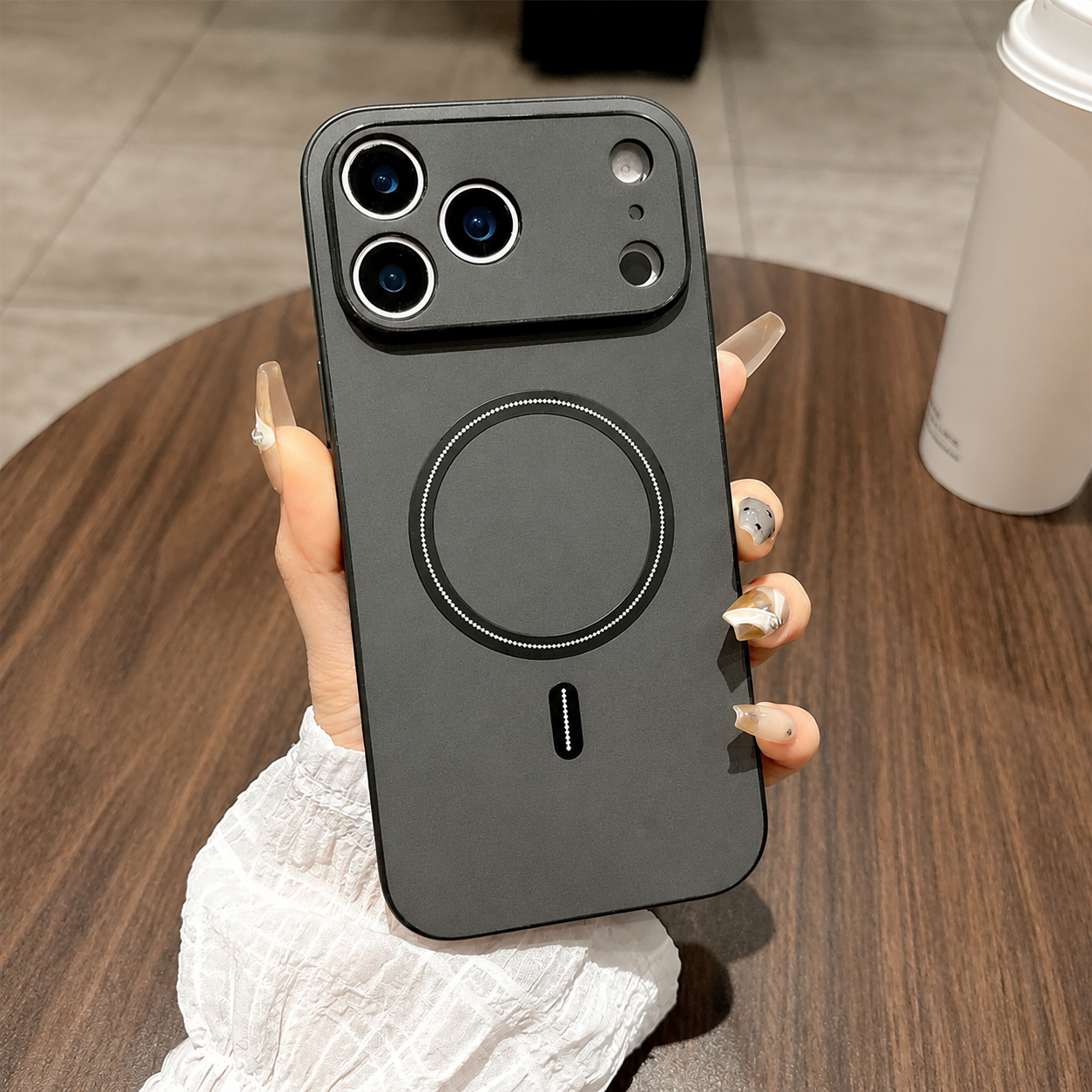 Premium iPhone Case MagSafe Compatible Leather Shockproof Protective Cover Magnetic Wireless Charging Slim Full Coverage Camera Lens Protection Anti Scratch