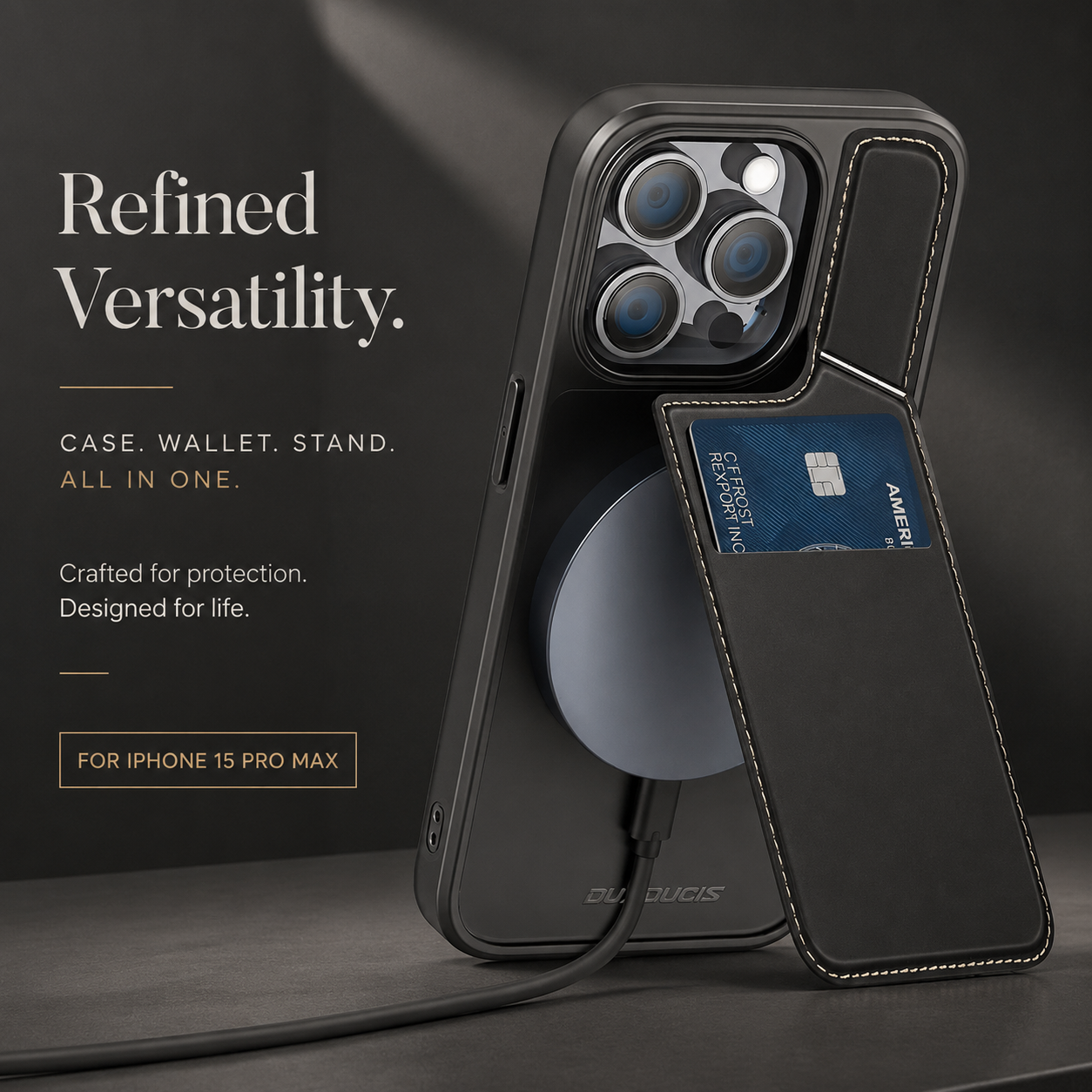 Premium iPhone Case MagSafe Compatible PU Leather Wallet Cover Magnetic Closure Card Holder Shockproof Protective Case Ultra Thin Full Protection Design