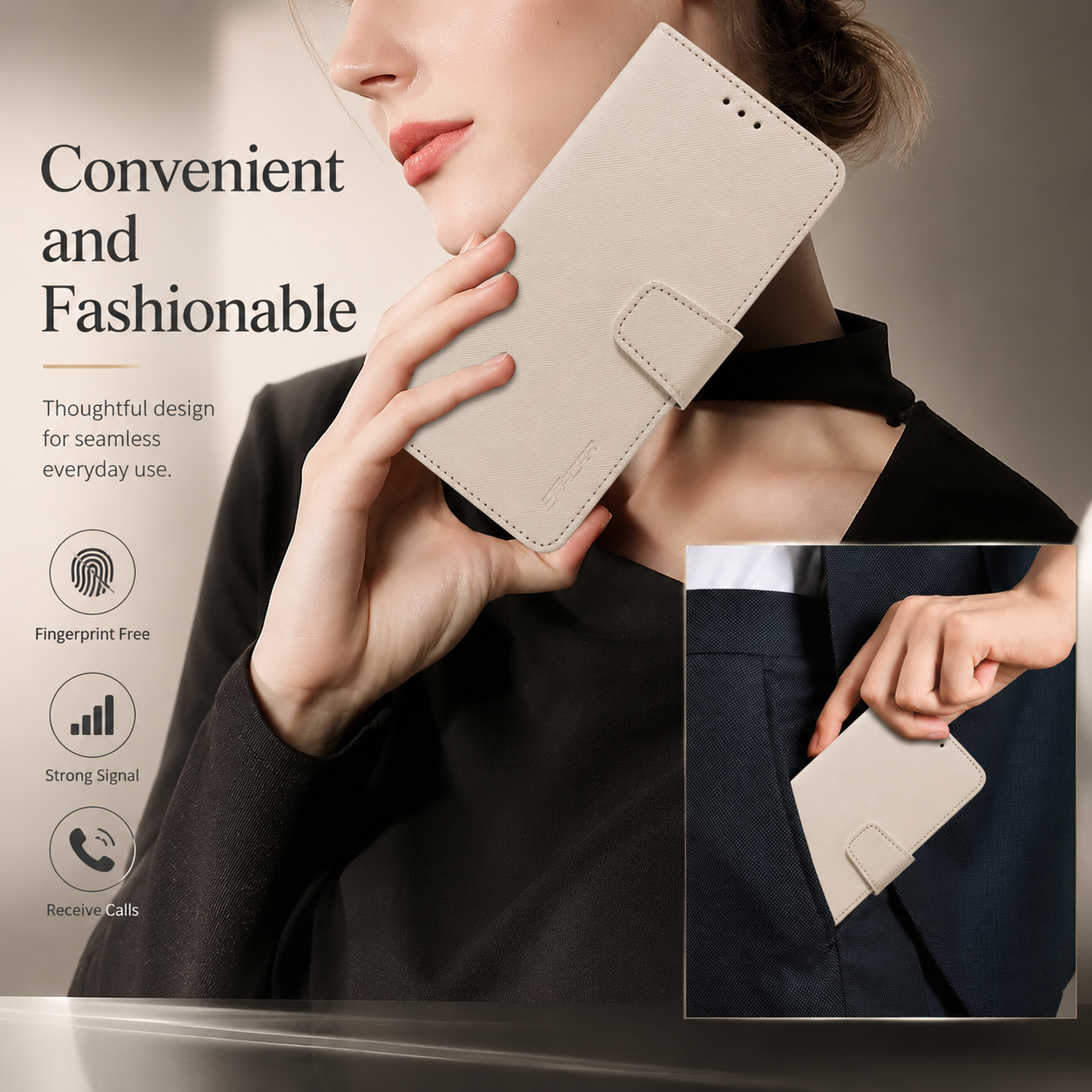 Premium iPhone Case MagSafe Compatible PU Leather Wallet Cover Magnetic Shockproof Protective Case Card Holder Anti Scratch Full Coverage Slim Design