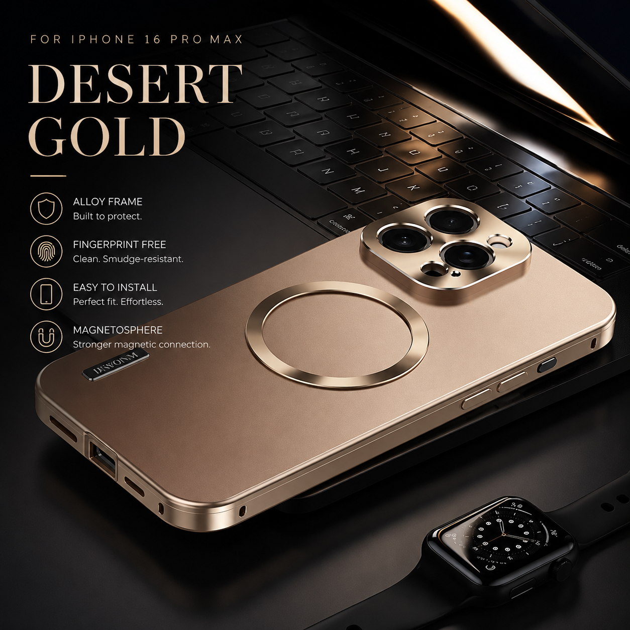 Premium iPhone Case MagSafe Compatible Protective Cover Camera Lens Protection Shockproof Anti Scratch Ultra Thin Aluminum Magnetic Frame Frosted Hard Back Full Coverage