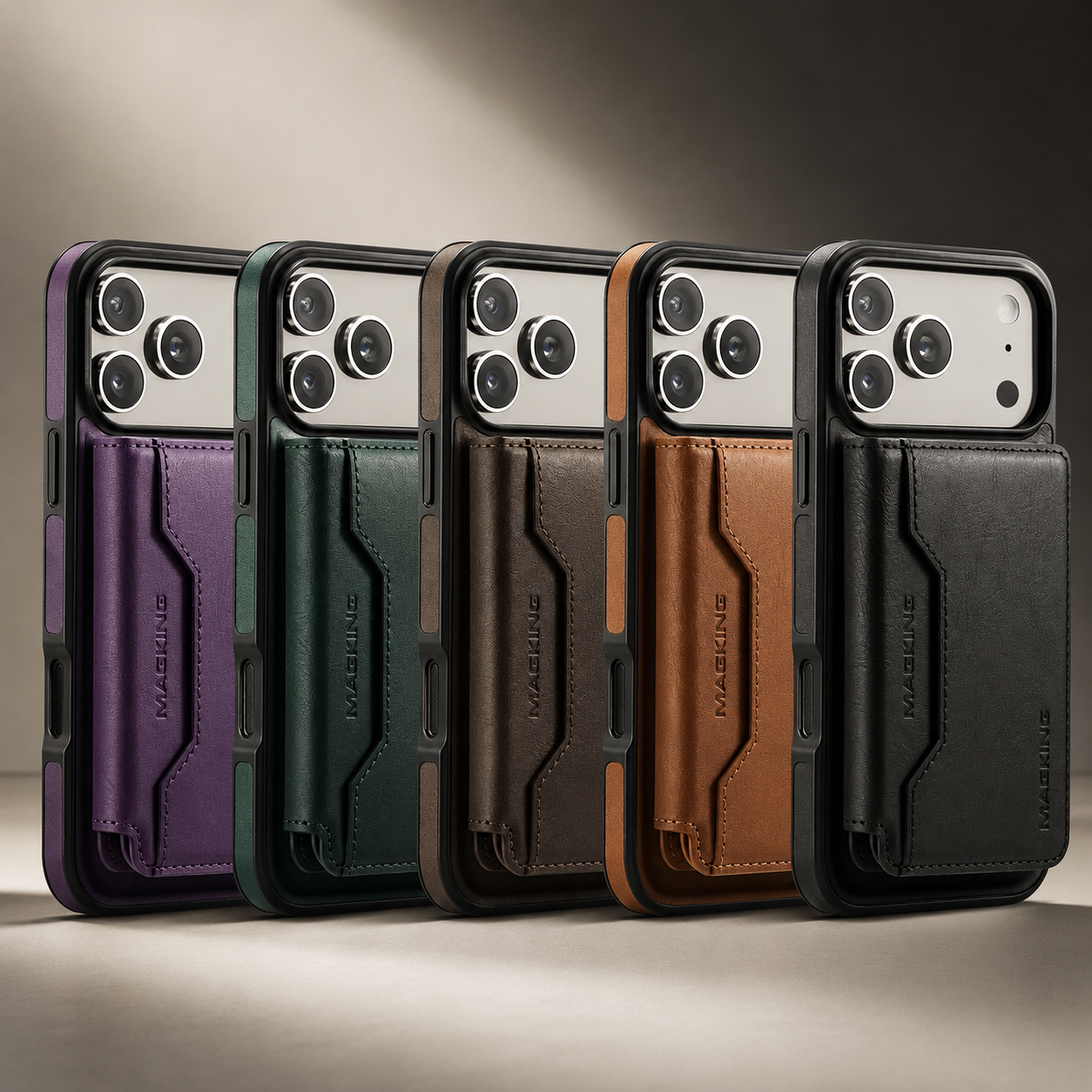 Premium iPhone Case MagSafe Compatible Protective Cover Camera Lens Protection Shockproof Detachable Magnetic PU Leather Wallet Card Holder Anti Scratch Full Coverage