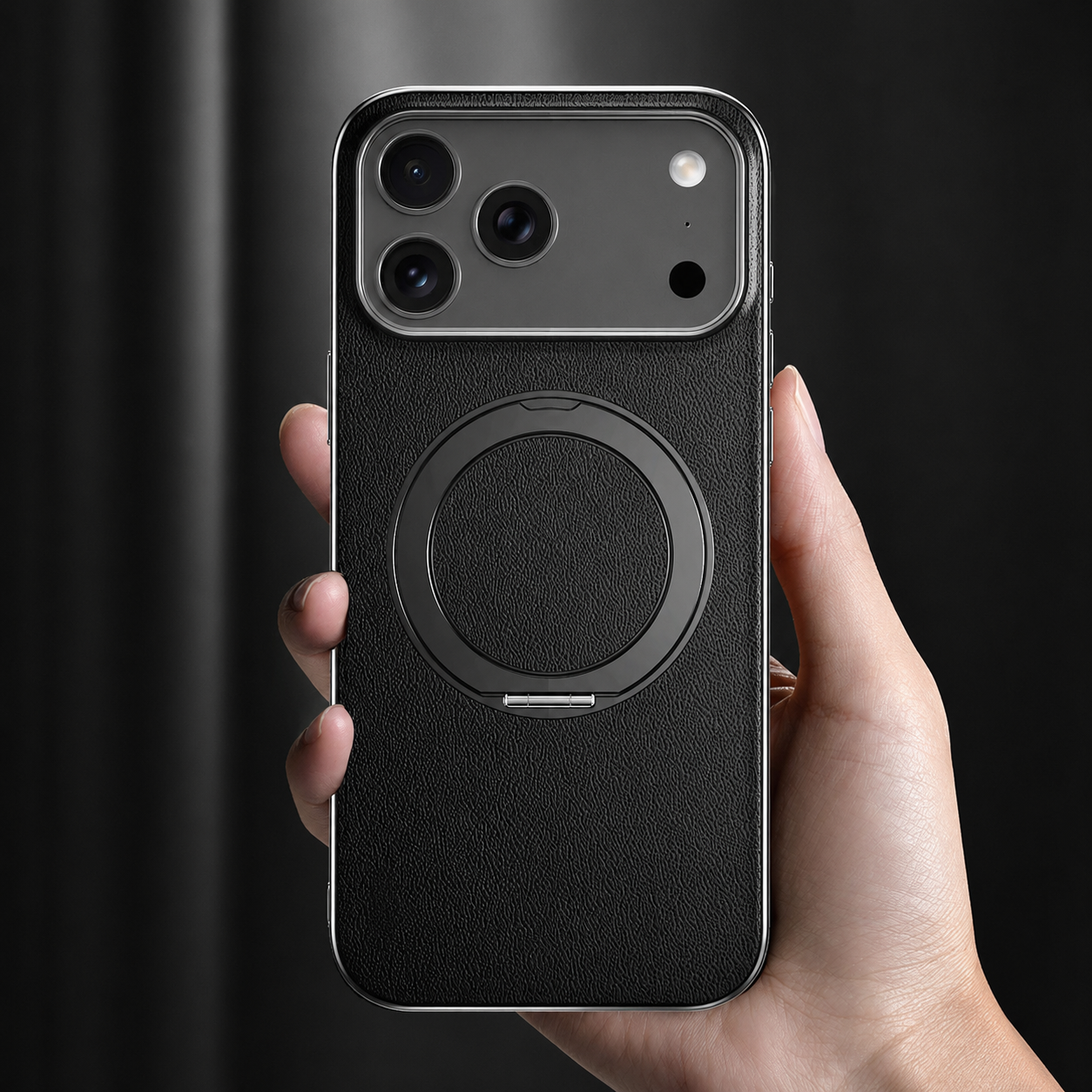 Premium iPhone Case MagSafe Compatible Protective Cover Camera Lens Protection Shockproof Genuine Cowhide Leather Magnetic Ring Holder Anti Scratch Full Coverage