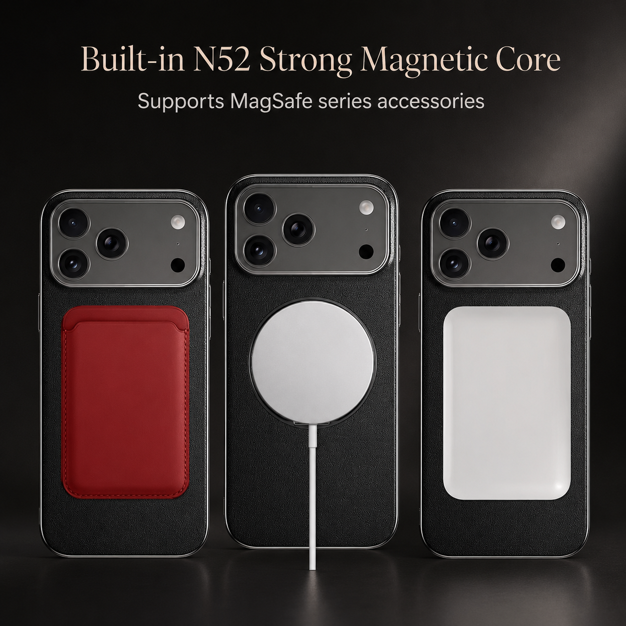 Premium iPhone Case MagSafe Compatible Protective Cover Camera Lens Protection Shockproof Genuine Cowhide Leather Magnetic Ring Holder Anti Scratch Full Coverage
