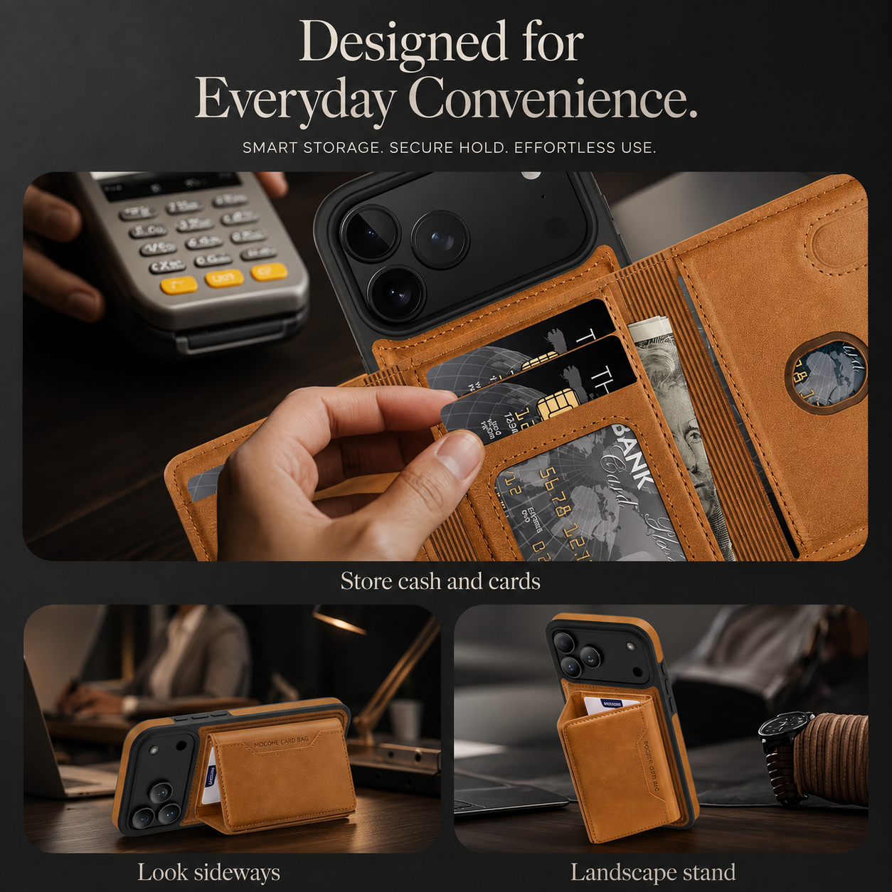 Premium iPhone Case MagSafe Compatible Protective Cover Camera Lens Protection Shockproof PU Leather Wallet Card Holder Magnetic Anti Scratch Full Coverage