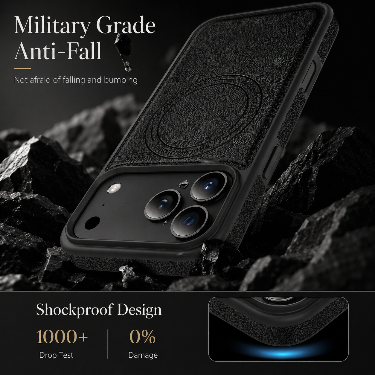 Premium iPhone Case MagSafe Compatible Protective Cover Camera Lens Protection Shockproof PU Leather Wallet Card Holder Magnetic Anti Scratch Full Coverage