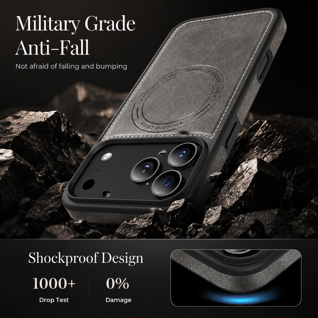 Premium iPhone Case MagSafe Compatible Protective Cover Camera Lens Protection Shockproof PU Leather Wallet Card Holder Magnetic Anti Scratch Full Coverage
