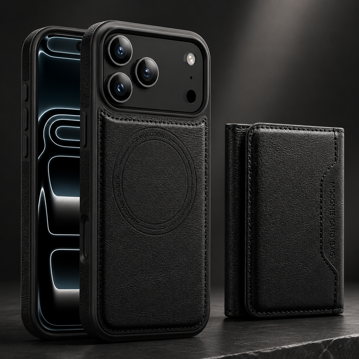 Premium iPhone Case MagSafe Compatible Protective Cover Camera Lens Protection Shockproof PU Leather Wallet Card Holder Magnetic Anti Scratch Full Coverage
