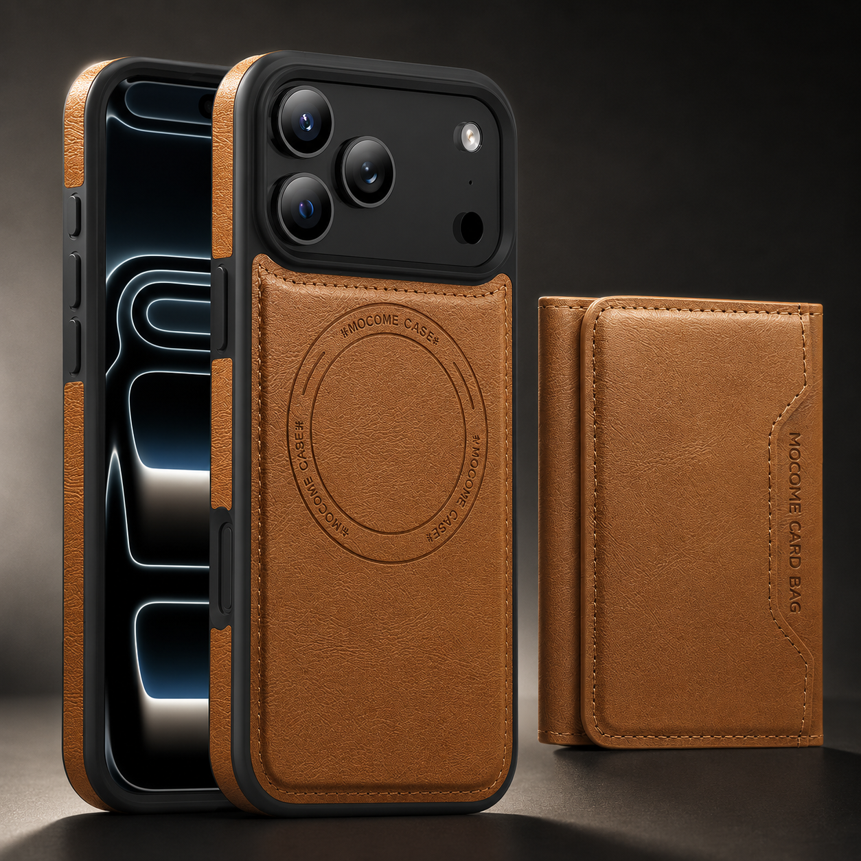 Premium iPhone Case MagSafe Compatible Protective Cover Camera Lens Protection Shockproof PU Leather Wallet Card Holder Magnetic Anti Scratch Full Coverage