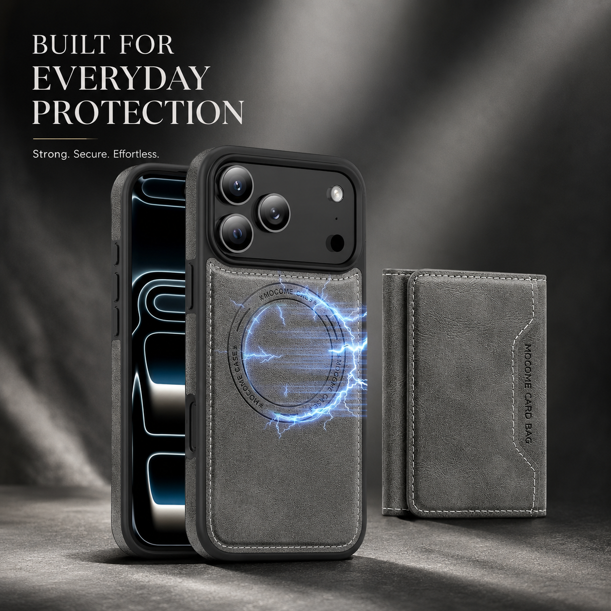 Premium iPhone Case MagSafe Compatible Protective Cover Camera Lens Protection Shockproof PU Leather Wallet Card Holder Magnetic Anti Scratch Full Coverage