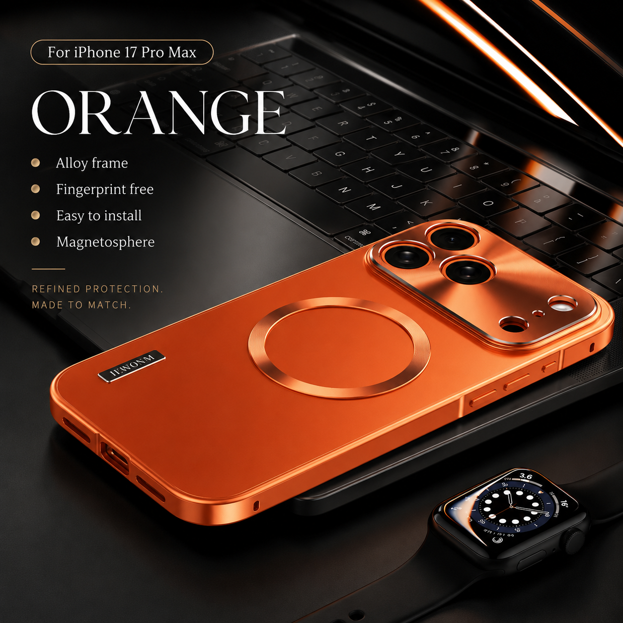 Premium iPhone Case MagSafe Compatible Protective Cover Shockproof Camera Lens Protection Aluminum Alloy Magnetic Frame Ultra Thin Frosted Hard Back Anti Scratch Full Coverage