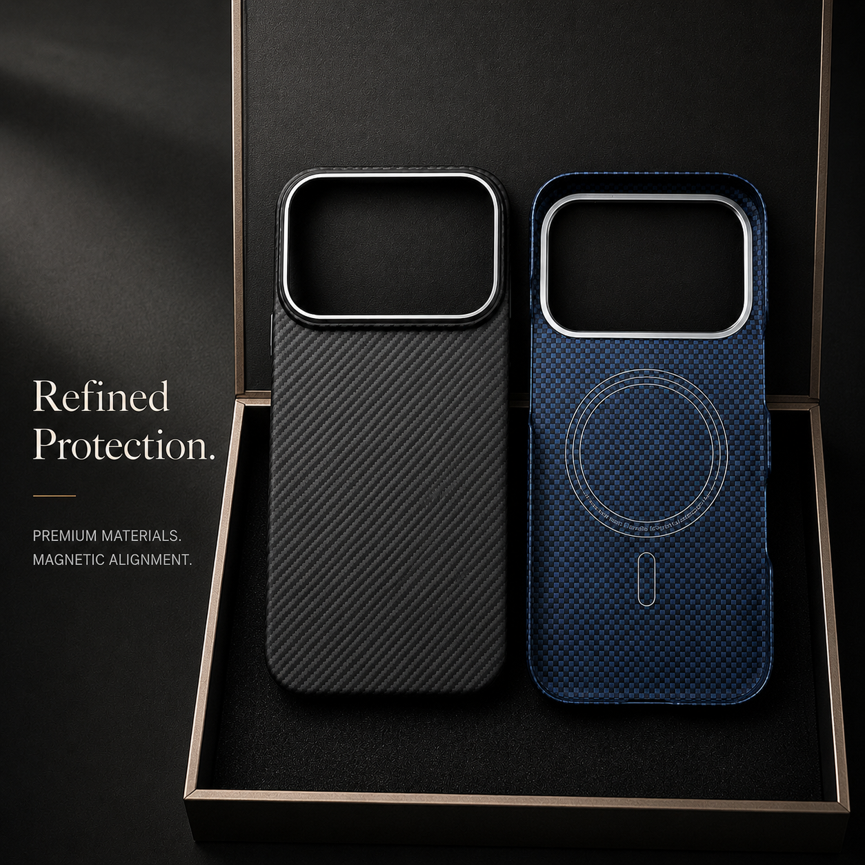 Premium iPhone Case MagSafe Compatible Real Carbon Fiber Aramid Kevlar Protective Cover Ultra Thin Shockproof Matte Anti Fingerprint Full Coverage Design