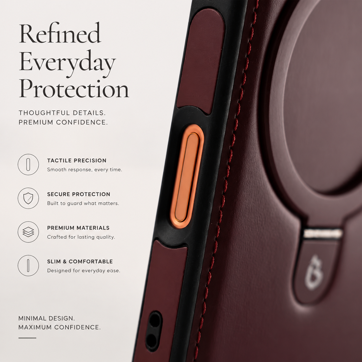 Premium iPhone Case MagSafe Compatible Retro Leather Cover Invisible Bracket Stand Shockproof Anti Scratch Slim Business Design Protective Finish