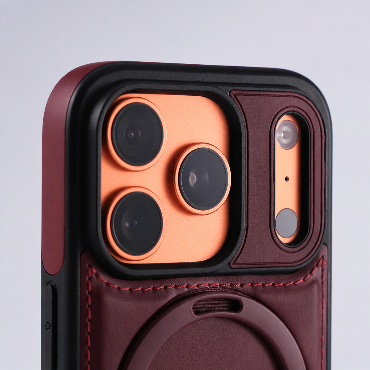 Premium iPhone Case MagSafe Compatible Retro Leather Cover Invisible Bracket Stand Shockproof Anti Scratch Slim Business Design Protective Finish