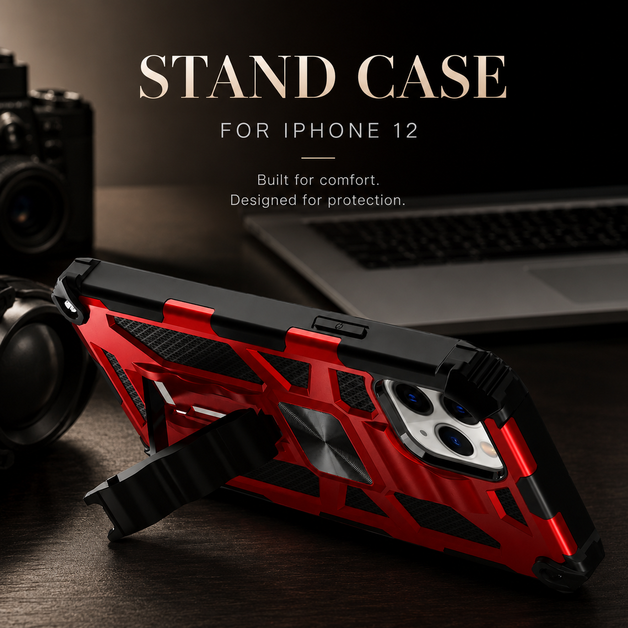Premium iPhone Case MagSafe Compatible Rugged Armor Camouflage Protective Cover Shockproof Kickstand Heavy Duty Camera Protection Design