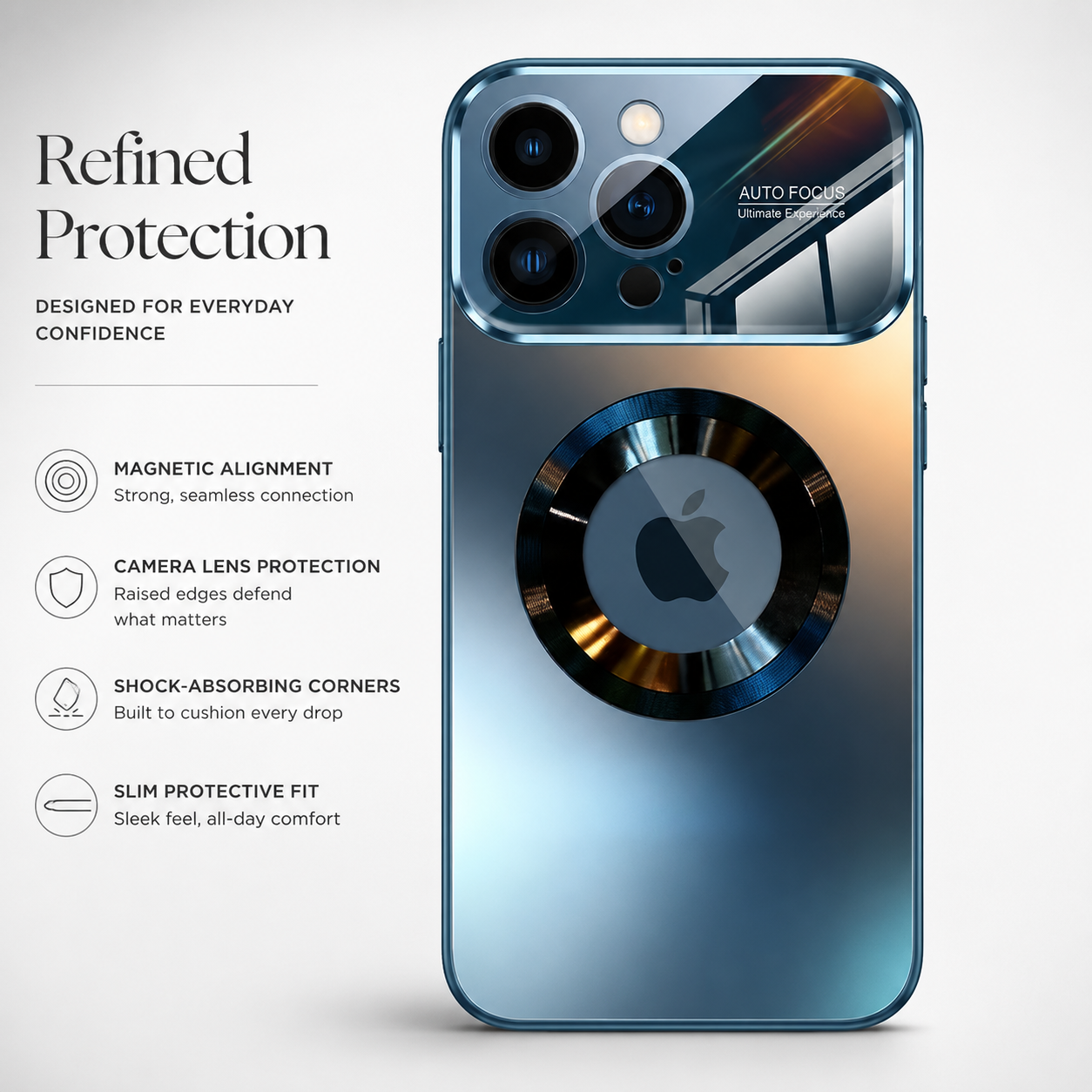 Premium iPhone Case MagSafe Compatible Tempered Glass Back Shockproof Protective Cover Camera Lens Protection Magnetic Wireless Charging Slim Full Coverage