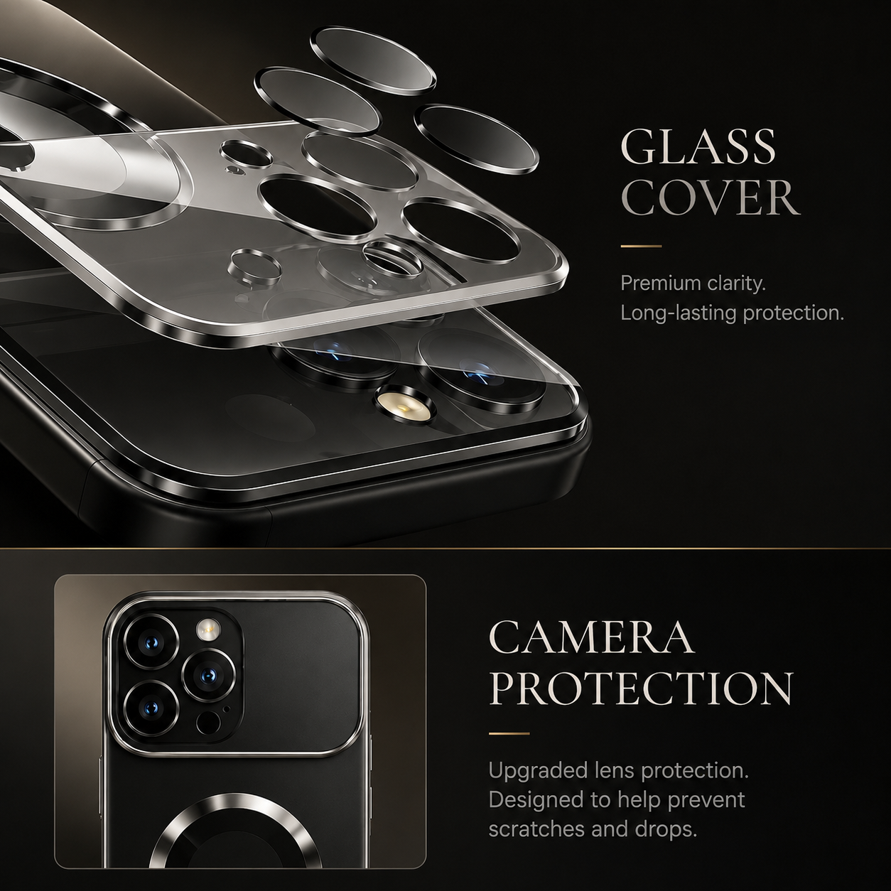Premium iPhone Case MagSafe Compatible Tempered Glass Protective Cover Shockproof Camera Lens Protection Slim Anti Scratch Full Coverage