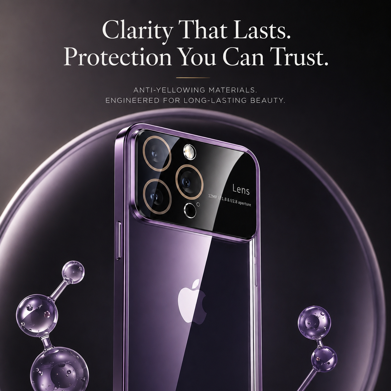 Premium iPhone Case MagSafe Compatible Transparent Acrylic Protective Cover Shockproof Tempered Camera Protection Anti Scratch Clear Slim Design
