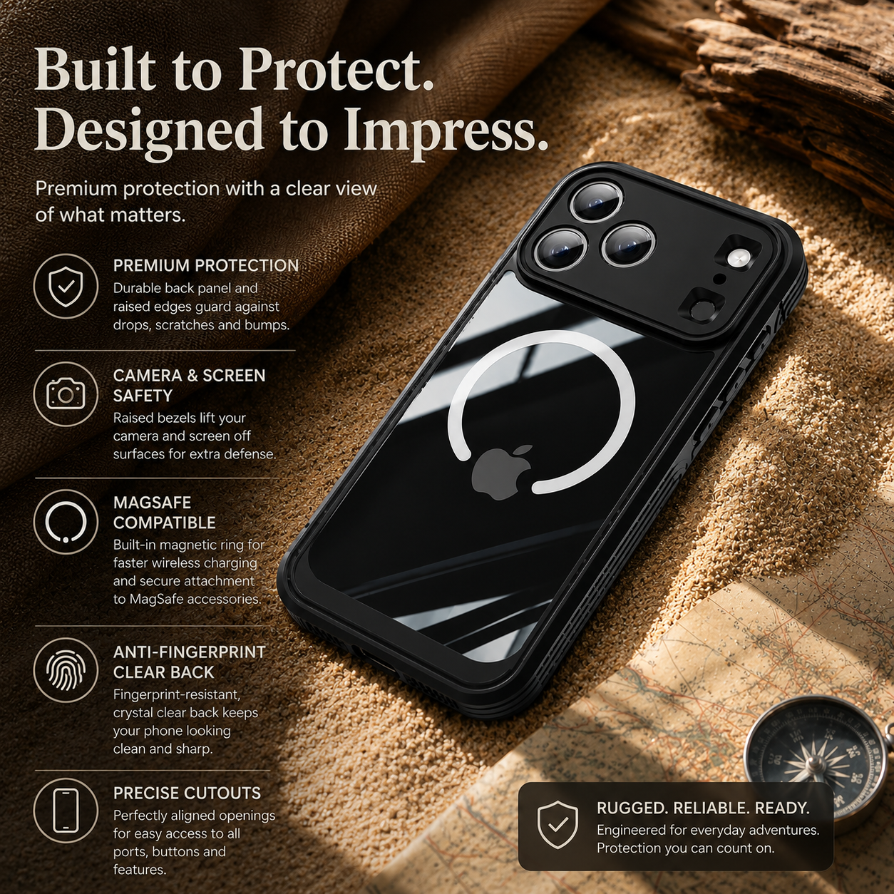 Premium iPhone Case MagSafe Compatible Transparent Full Coverage TPU Cover Shockproof Double Sided Magnetic Protection Anti Scratch Slim Design