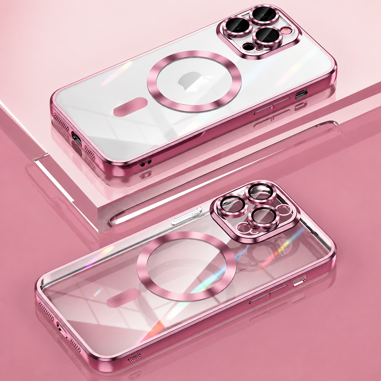 Premium iPhone Case MagSafe Compatible Transparent TPU Cover Magnetic Lens Protection Shockproof Anti Fingerprint Anti Scratch Half Wrapped Slim Design