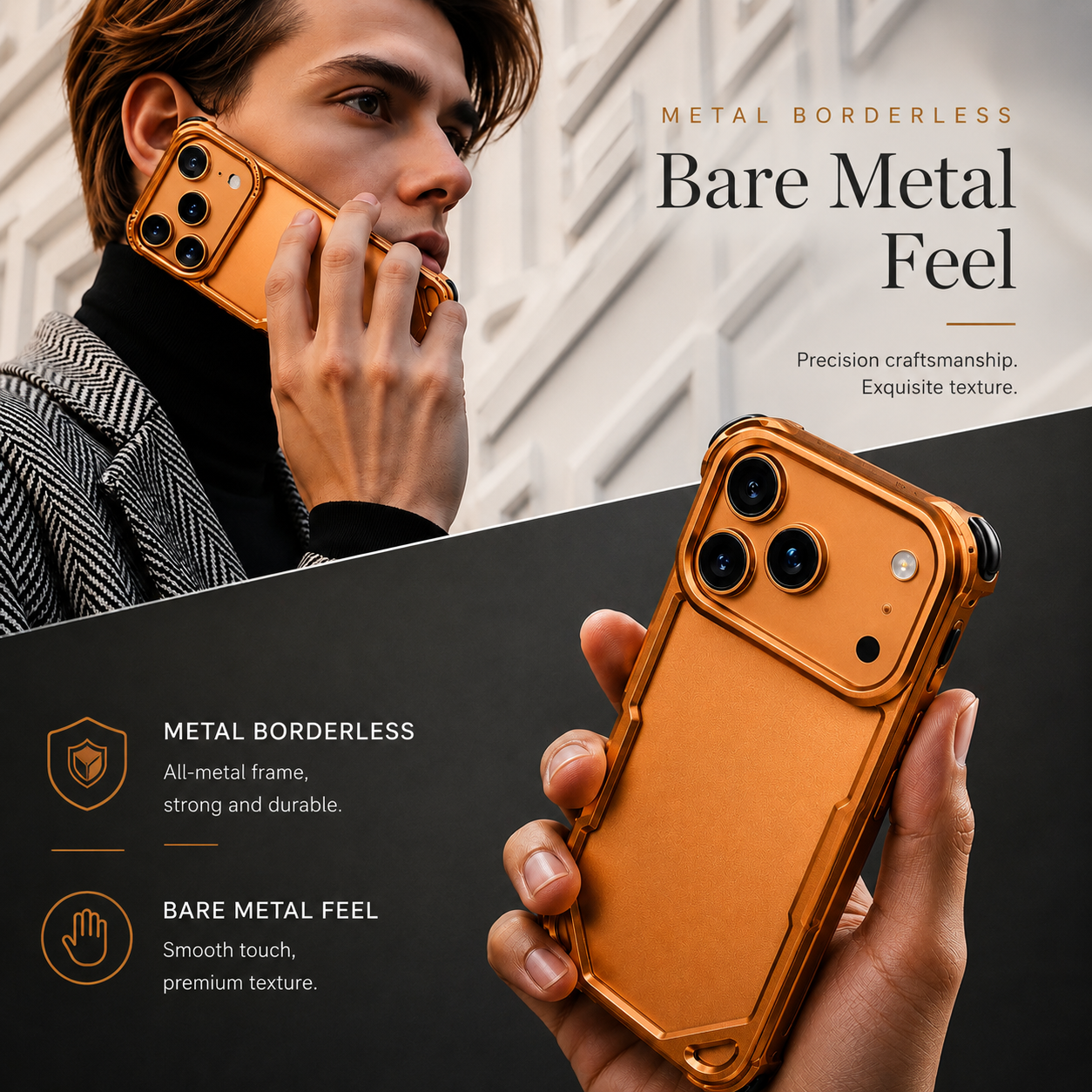 Premium iPhone Case MagSafe Compatible Ultra Thin Aluminum Metal Bumper Protective Cover Shockproof Edge Protection Wireless Charging Anti Scratch Lightweight Design